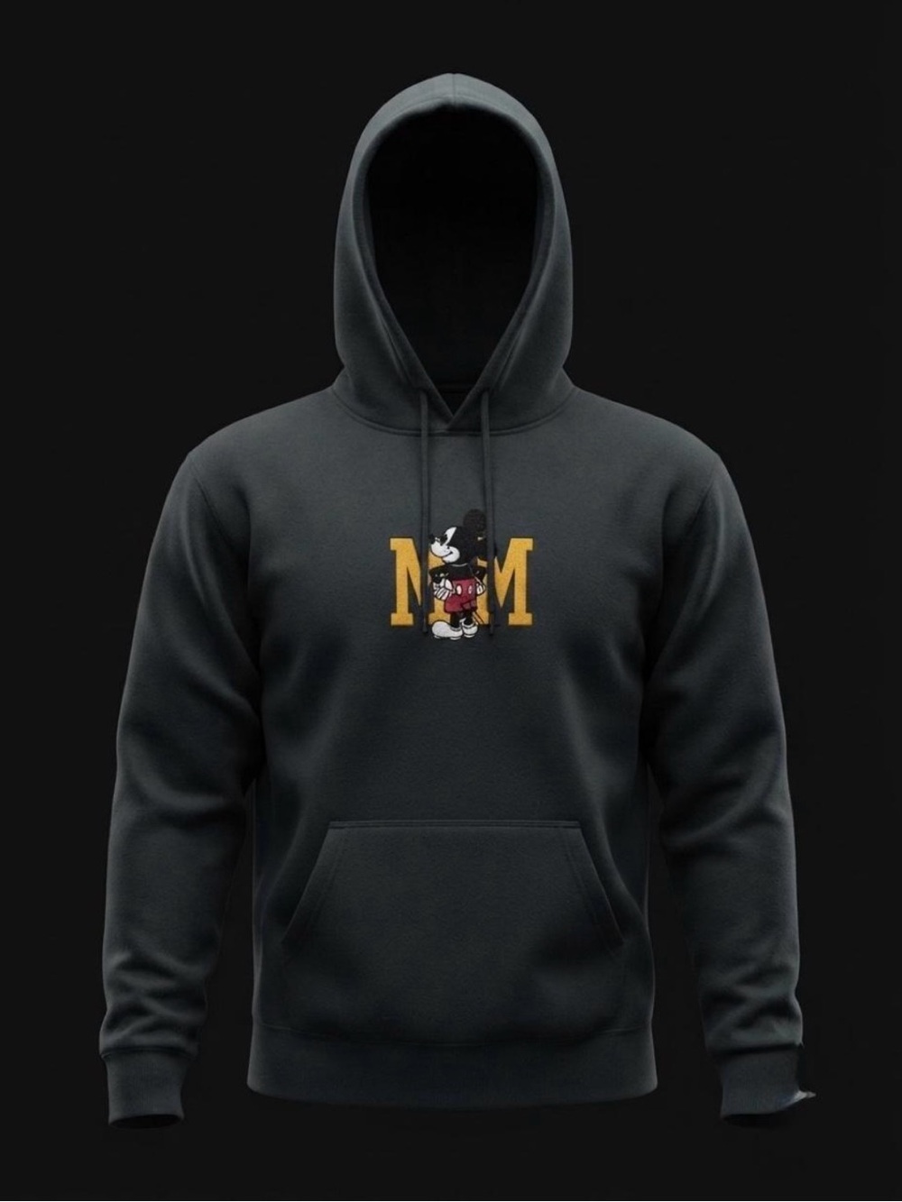 Mickey Mouse Graphic Hoodie Black Pullover Men’s Size L